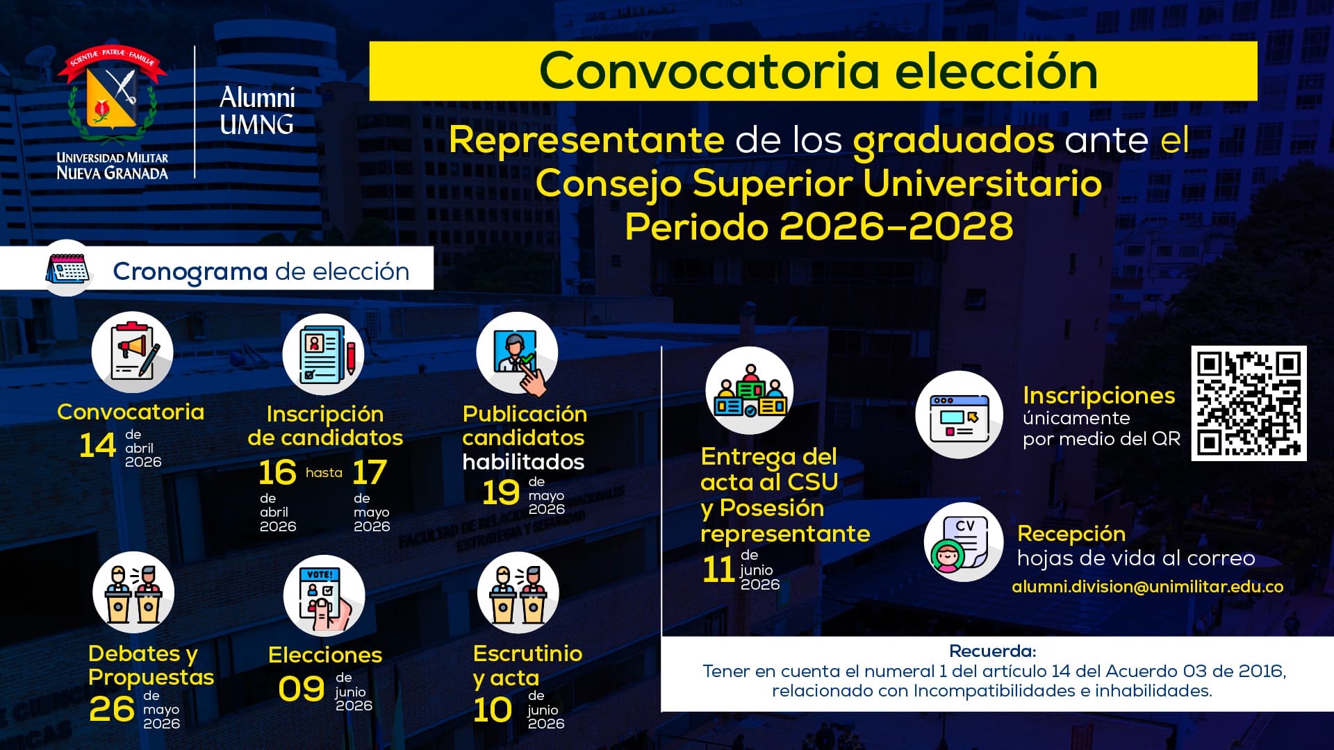 pantallas eventos ABRIL Convocatoria para la eleccion del Representante de los Graduados