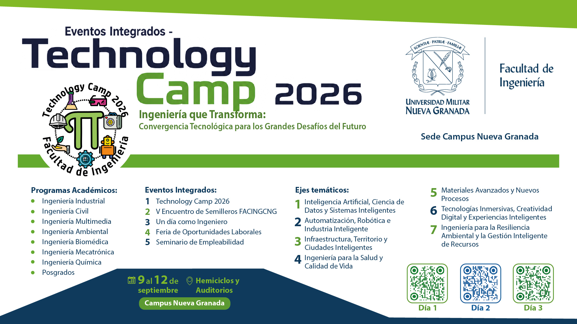 Pantallas web Technology Camp 2026
