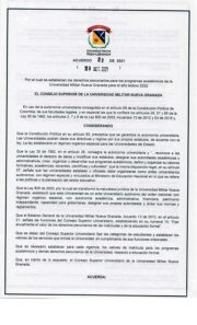 Primera página de Acuerdo derechos pecuniarios 2022