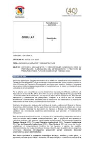 Primera página de Circular de Anteproyecto de Presupuesto 2024